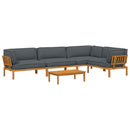 Sofa Sæt med pude Ensfarvet 5 pcs Antracit Massivt Akacietræ