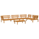 Sofa Sæt med pude Ensfarvet 5 pcs Beige Massivt Akacietræ
