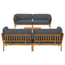 Sofa Sæt med pude Ensfarvet 5 pcs Antracit Massivt Akacietræ