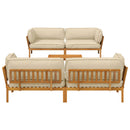 Sofa Sæt med pude Ensfarvet 5 pcs Beige Massivt Akacietræ