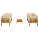 Sofa Sæt med pude Ensfarvet 5 pcs Beige Massivt Akacietræ