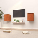 Vægskab med dør 2 pcs Voks brun 30 x 30 x 40 cm Massiv fyrretræ
