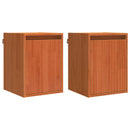 Vægskab med dør 2 pcs Voks brun 30 x 30 x 40 cm Massiv fyrretræ