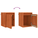 Vægskab med dør 2 pcs Voks brun 30 x 30 x 40 cm Massiv fyrretræ