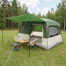 Familietelt med tag Grøn 320 x 210 x 180 cm Polyester
