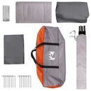 Familietelt med tag Grå og orange 320 x 210 x 180 cm Polyester