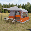 Familietelt med tag Grå og orange 380 x 260 x 190 cm Polyester