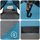 Familietelt med tag Blå 420 x 305 x 200 cm Polyester og Stål