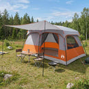 Familietelt Grå og orange 420 x 305 x 200 cm Polyester og Stål