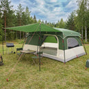 Familietelt med tag Grøn 500 x 400 x 230 cm Polyester og Stål