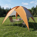 Camping telt med regnslag vandafvisende Kuppel Grå og orange