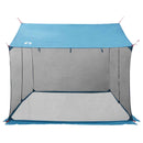 Camping tarp med mesh vægge Blå 340 x 260 x 220 cm