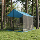 Camping tarp med mesh vægge Blå 270 x 210 x 210 cm