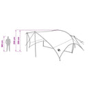 Camping tarp vandafvisende Army Grøn 695 x 580 x 200 cm