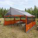 Familietelt Grå og orange 450 x 400 x 265 cm Polyester og Stål