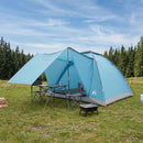 Camping telt med tag Blå 4-personers Polyester og Stål