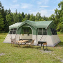 Familietelt med tag Grøn 487 x 340 x 216 cm Polyester og Stål