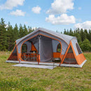 Hyttetelt Grå og orange 480 x 273 x 205 cm Polyester og Stål