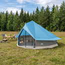 Tipi telt med tag Blå 700 x 700 x 395 cm Polyester og Stål