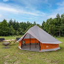 Tipi telt Grå og orange 700 x 700 x 395 cm Polyester og Stål