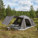 Hyttetelt med tag Brun grå 12-person Polyester og Stål