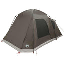 Hyttetelt med tag Brun grå 8-personers Polyester og Stål