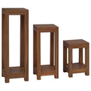 Planteholder 3 stk. Naturfarvet 25 x 25 x 80 cm Massiv Teaktræ