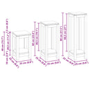 Planteholder 3 stk. Naturfarvet 25 x 25 x 80 cm Massiv Teaktræ