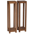 Planteholder 2 stk. Naturfarvet 25 x 25 x 100 cm Massiv Teaktræ