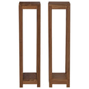 Planteholder 2 stk. Naturfarvet 25 x 25 x 100 cm Massiv Teaktræ
