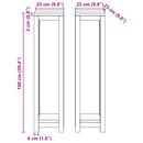 Planteholder 2 stk. Naturfarvet 25 x 25 x 100 cm Massiv Teaktræ