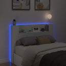 Hovedgærde kabinet med LED med hylde Hvid 140 x 16,5 x 103,5 cm