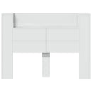 Hovedgærde kabinet med LED med hylde Hvid 140 x 16,5 x 103,5 cm