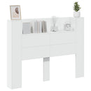 Hovedgærde kabinet med LED med hylde Hvid 140 x 16,5 x 103,5 cm