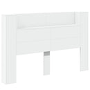 Hovedgærde kabinet med LED med hylde Hvid 160 x 16,5 x 103,5 cm