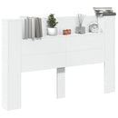 Hovedgærde kabinet med LED med hylde Hvid 160 x 16,5 x 103,5 cm