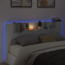 Hovedgærde kabinet med LED med hylde Hvid 180 x 16,5 x 103,5 cm