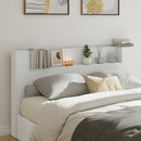 Hovedgærde kabinet med LED med hylde Hvid 180 x 16,5 x 103,5 cm