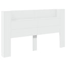 Hovedgærde kabinet med LED med hylde Hvid 180 x 16,5 x 103,5 cm