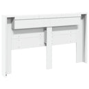 Hovedgærde kabinet med LED med hylde Hvid 180 x 16,5 x 103,5 cm