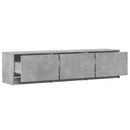 TV-skab med LED Beton 165 x 34 x 40 cm Konstrueret træ