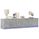 TV-skab med LED Beton 165 x 34 x 40 cm Konstrueret træ