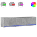 TV-skab med LED Beton 165 x 34 x 40 cm Konstrueret træ