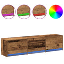 TV-skab med LED Gammelt træ 165 x 34 x 40 cm Konstrueret træ