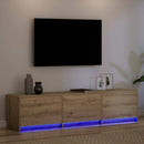 TV-skab med LED Artisan Egetræ 165 x 34 x 40 cm Konstrueret træ