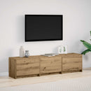 TV-skab med LED Artisan Egetræ 165 x 34 x 40 cm Konstrueret træ