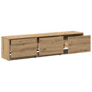TV-skab med LED Artisan Egetræ 165 x 34 x 40 cm Konstrueret træ