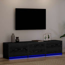 TV-skab med LED Sort eg 165 x 34 x 40 cm Konstrueret træ
