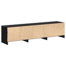 TV-skab med LED Sort eg 165 x 34 x 40 cm Konstrueret træ