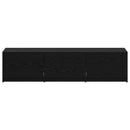 TV-skab med LED Sort eg 165 x 34 x 40 cm Konstrueret træ
